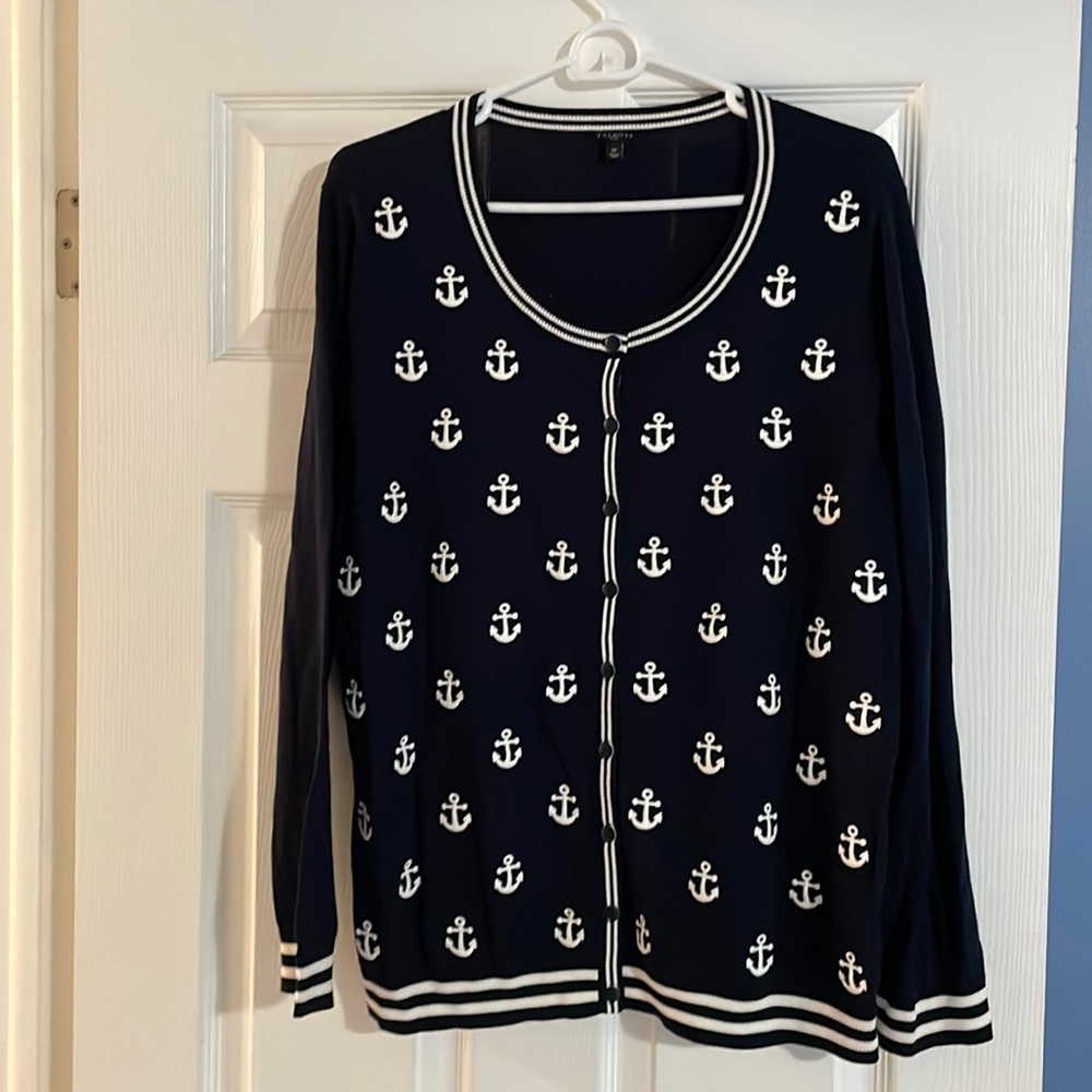 Talbots Anchor Cardigan Sweater
